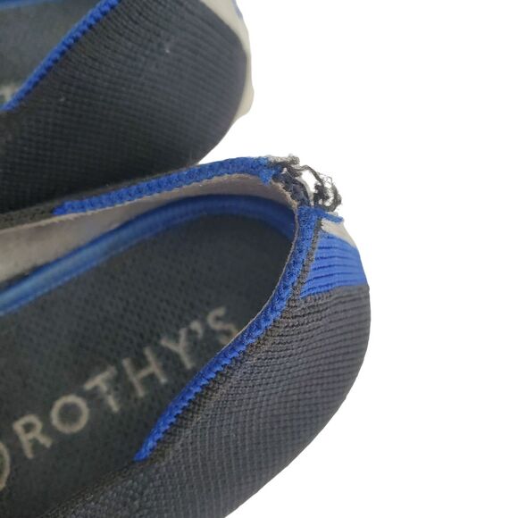 Rothys The Original Slip On Sneaker Womens 9.5 Black Blue Canvas Casual Travel - Picture 8 of 10